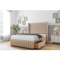 Comfort Beds Chester Plush Divan Base 2 Drawers - 54 Wingback-Footboard in Stone | Size: Super King