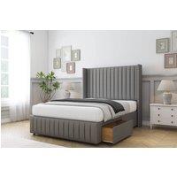 Comfort Beds Chester Dumfries Divan Base 2 Drawers - 54 Wingback-Footboard in Light Grey | Size: King