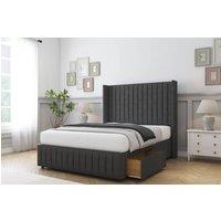 Comfort Beds Chester Dumfries Divan Base 2 Drawers - 54 Wingback-Footboard in Dark Grey | Size: Double