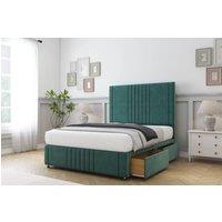 Comfort Beds Royal Plush Divan Base 2 Drawers - 26 Headboard-Footboard in Emerald | Size: Single