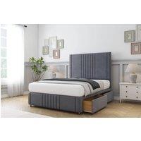 Comfort Beds Royal Plush Divan Base 2 Drawers - 54 Headboard-Footboard in Dark Grey | Size: Double