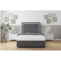 Comfort Beds Sofia Gold Coniston Divan Base No Drawers - 54 Headboard-Footboard in Dark Grey | Size: King