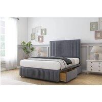 Comfort Beds The Foxy Plush Divan Base 2 Drawers - 54 Headboard-Footboard in Dark Grey | Size: Super King