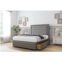Comfort Beds Anna Dumfries Divan Base 2 Drawers - 26 Headboard-Footboard in Light Grey | Size: Super King