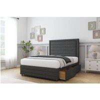 Comfort Beds Anna Dumfries Divan Base 2 Drawers - 26 Headboard-Footboard in Dark Grey | Size: Small Single