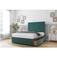 Comfort Beds Kensington Plush Divan Base 2 Drawers - 54 Headboard in Emerald | Size: Super King