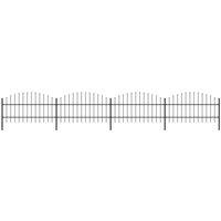 Berkfield Home Garden Fence with Spear Top Steel (0.75-1)x6.8 m Black