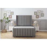 Sloomy Luthor Dumfries Bed Frame With 50 Upholstered Wingback Headboard in Light Grey | Size: Small Single