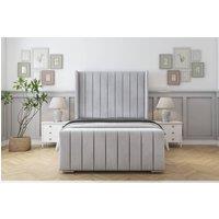 Sloomy Radcliffe Naples Bed Frame With 50 Upholstered Headboard in Silver | Size: Small Double