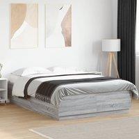 Berkfield Home Bed Frame with LED without Mattress Grey Sonoma 160x200 cm