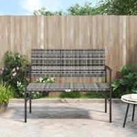 Berkfield Home 2-Seater Garden Bench Grey Poly Rattan