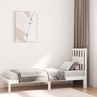 Berkfield Home Bed Frame White Solid Wood Pine 75x190 cm Small Single