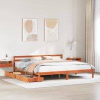 Berkfield Home Bed Frame without Mattress Wax Brown 180x200 cm Super King Solid Wood Pine