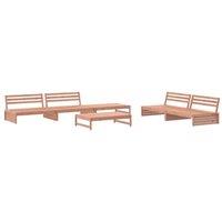 Berkfield Home 6 Piece Garden Lounge Set Solid Wood Douglas in Brown