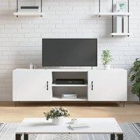 Berkfield Home TV Cabinet White 150x30x50 cm Engineered Wood | Size: 150 x 30 x 50 cm