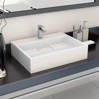 Berkfield Home Wash Basin 50x38x13 cm Mineral Cast/Marble Cast White | Size: 50 x 38 x 13 cm