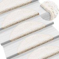 Berkfield Home Carpet Stair Treads 15 pcs White 56x17x3 cm | Size: Medium