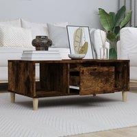 Berkfield Home Coffee Table Smoked Oak 90x50x36, 5 cm Engineered Wood in Brown