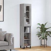 Berkfield Home Highboard Grey Sonoma 34.5x34x180 cm Engineered Wood