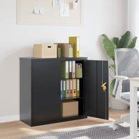 Berkfield Home File Cabinet Anthracite 90x40x90 cm Steel in Black | Size: 90 x 40 x 90 cm