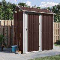 Berkfield Home Garden Shed Brown 192x152.5x237 cm Galvanised Steel