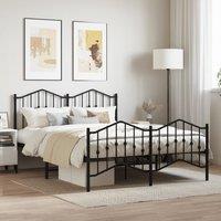 Berkfield Home Metal Bed Frame with Headboard & Footboard Black 140x200 cm