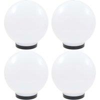 Berkfield Home LED Bowl Lamps 4 pcs Spherical 25 cm PMMA in White