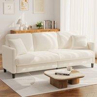 Dprodo Modern 210CM Teddy 3-Seater Sofa in Beige
