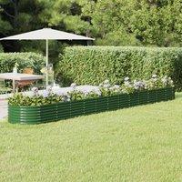Berkfield Home Garden Raised Bed Powder-coated Steel 512x80x36 cm Green | Size: 512 x 80 x 36 cm