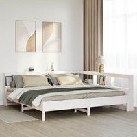 Berkfield Home Bookcase Bed without Mattress White 200x200 cm Solid Wood Pine
