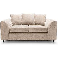Furnishings For Less UK Monaco Chenille Fabric 2 Seater Sofa Scatter Back Curved Arm in Beige