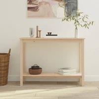 Berkfield Home Console Table 110x40x80 cm Solid Wood Pine in Brown | Size: 110 x 40 x 80 cm