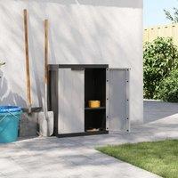 Berkfield Home Outdoor Storage Cabinet Grey & Black 65x37x85 cm PP | Size: 65 x 37 x 85 cm