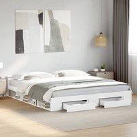 Berkfield Home Bed Frame with Drawers without Mattress White 200x200 cm