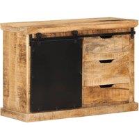 Berkfield Home Sideboard 80x30x55 cm Solid Rough Wood Mango in Brown | Size: 80 x 30 x 55 cm