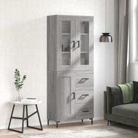 Berkfield Home Highboard Grey Sonoma 69.5x34x180 cm Engineered Wood