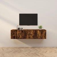 Berkfield Home Wall-mounted TV Cabinets 2 pcs Smoked Oak 80x34.5x40 cm in Brown