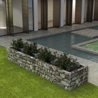 Berkfield Home Gabion Raised Bed Steel 360x90x50 cm in Silver | Size: 360 x 90 x 50 cm