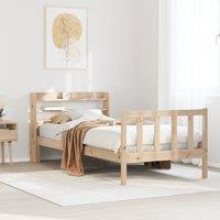 Berkfield Home Bed Frame without Mattress 90x190 cm Single Solid Wood Pine in Brown