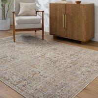 Livabliss Galey Alix Myrtle Avenue I-Vintage Beige Grey Brown Traditional Boho Fringe Living Rug | Size: 140 cm x 200 cm