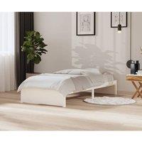 Berkfield Home Bed Frame White Solid Wood 90x200 cm