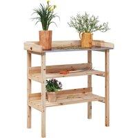 Berkfield Home Plant Table with Shelves 78x38x82.5 cm Solid Wood Fir in Brown