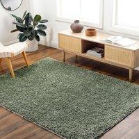 Livabliss Moda Shag Solid Color Soft Plush Pile Living Rug in Green | Size: 120 cm x 180 cm