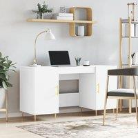 Berkfield Home Desk White 140x50x75 cm Engineered Wood | Size: 140 x 50 x 75 cm