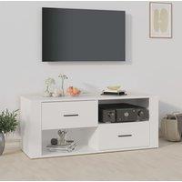 Berkfield Home TV Cabinet White 100x35x40 cm Engineered Wood | Size: 100 x 35 x 40 cm