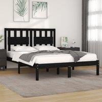 Berkfield Home Bed Frame Black Solid Wood Pine 200x200 cm