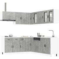 Berkfield Home 11 Piece Kitchen Cabinet Set Porto Concrete Grey Engineered Wood