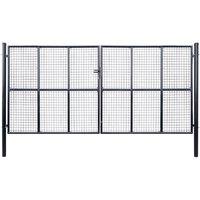 Berkfield Home Mesh Garden Gate Galvanised Steel 400x200 cm Grey