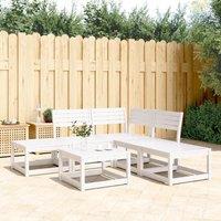 Berkfield Home 5 Piece Garden Sofa Set White Solid Wood Pine