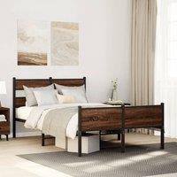 Berkfield Home Bed Frame without Mattress Brown Oak 120x200 cm Engineered Wood | Size: Small Double
